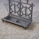 1940s gray enameled cast iron umbrella stand