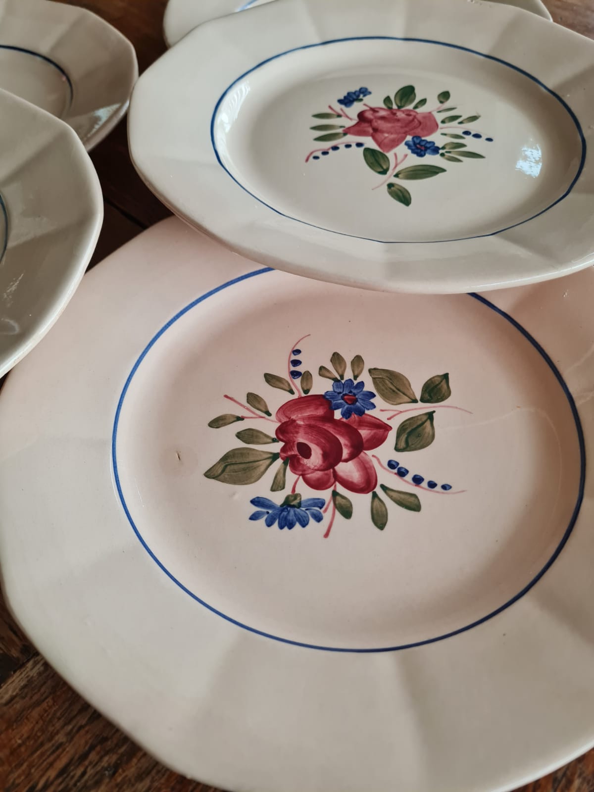 Set of 6 plates Plate Digoin Sarreguemines