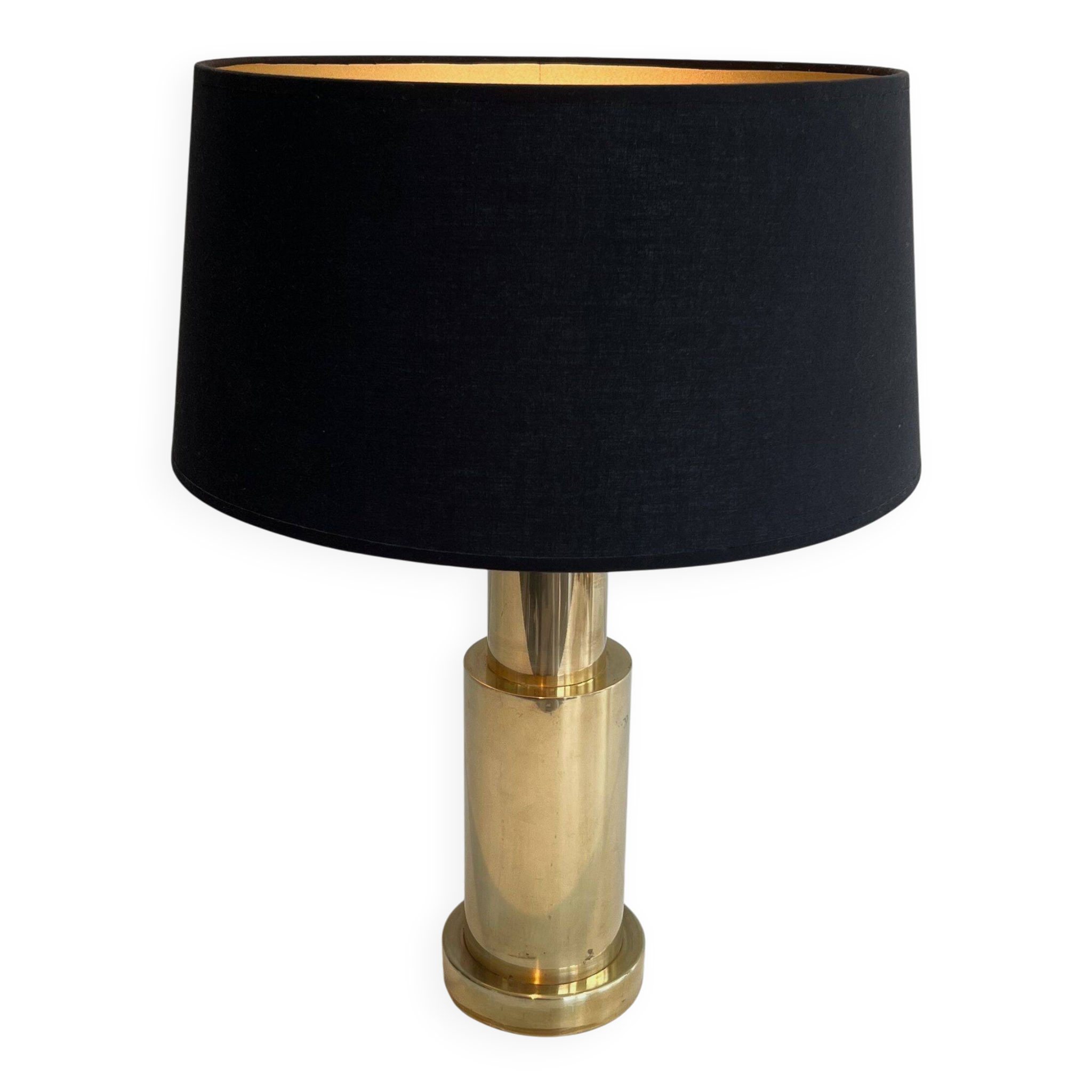 Pair of modernist brass lamps