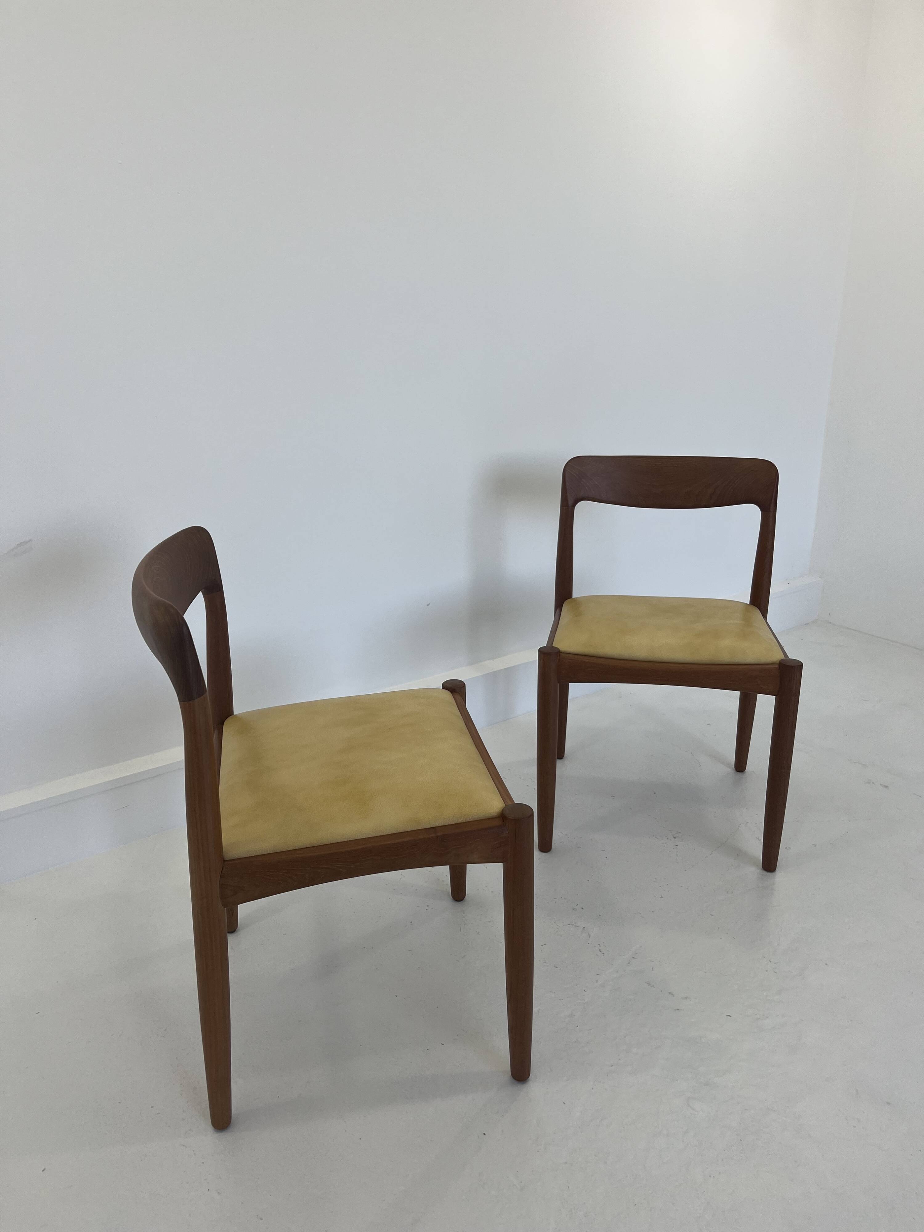 Vintage Danish Dining Chairs in Teak by H.W. Klein for Bramin, Set of 2