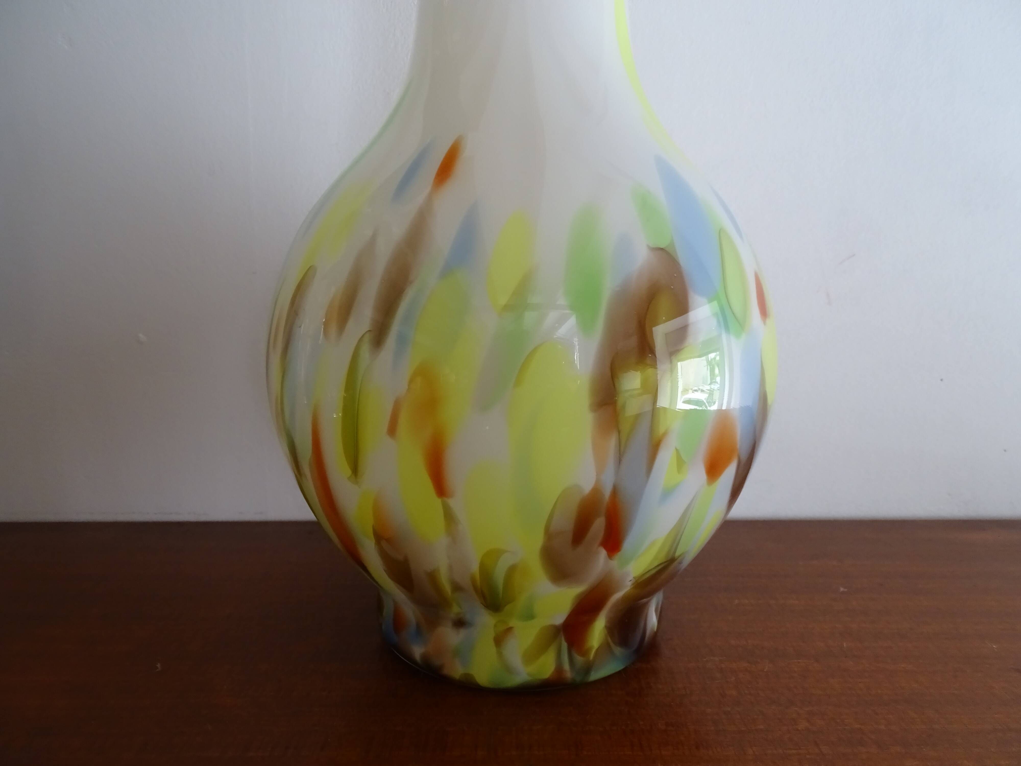 Large Murano vase in multi-colored blown glass - 38.5 cm!
