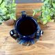 Ceramic vase with handles, flamed decoration – in the style of Capron