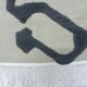 Contemporary Artistic Handmade Rug in Beige with Black Calligraphic Pattern