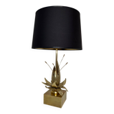 Bronze and brass water lily lamp attributed to Maison Charles. Circa 1970.