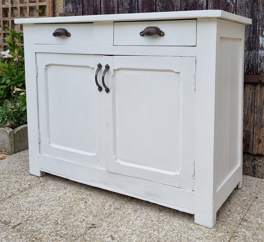 Low Parisian buffet white, vintage, 40s