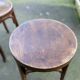 Set of four curved wooden stools stamped Baumann model 92.