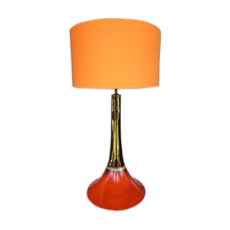 Lampe céramique pied tulipe 1970