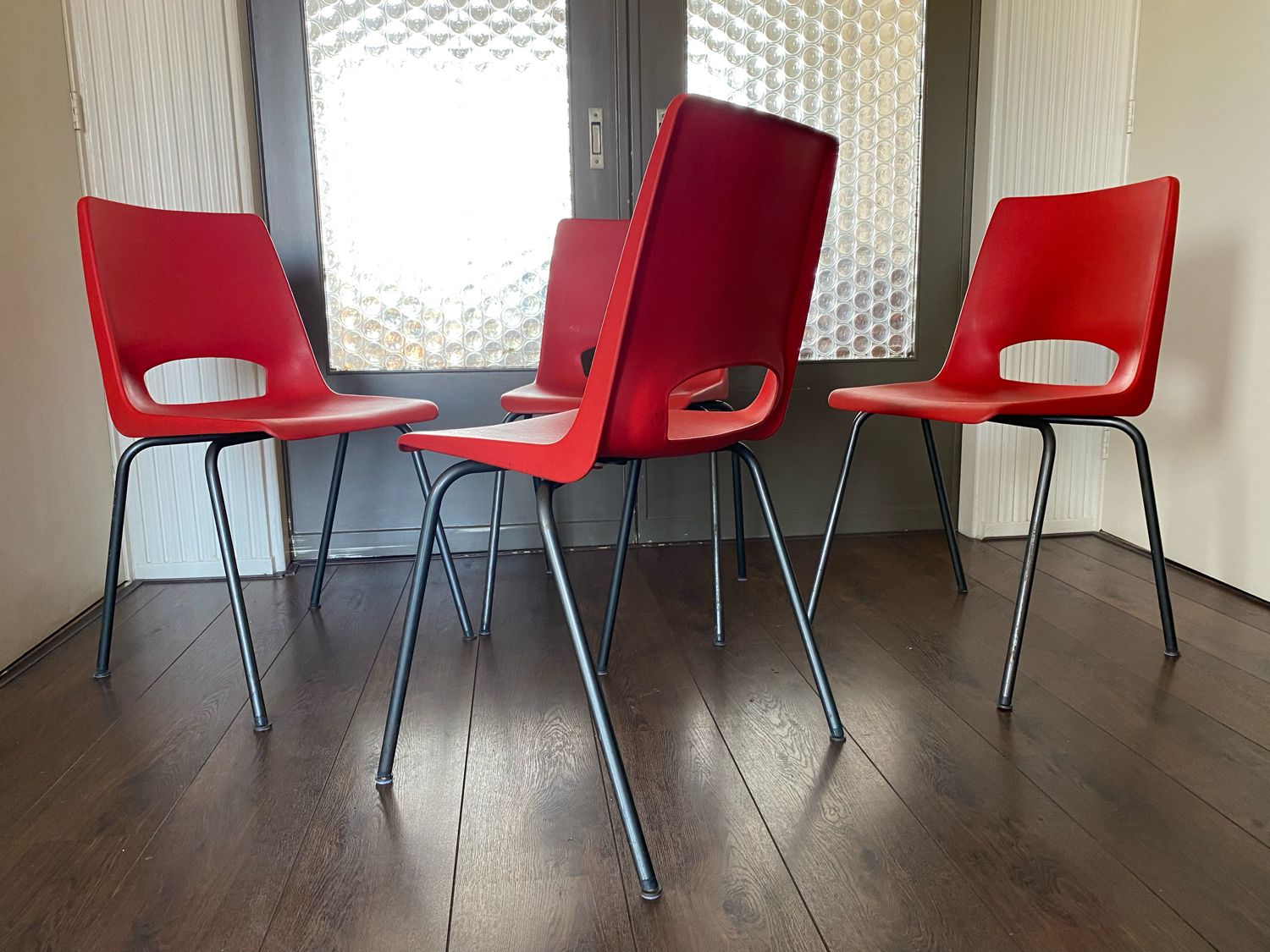 Chaises industrielles du milieu du siècle d’Ahrend De Cirkel, années 1960, lot de 4