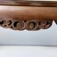 Vintage Rectangular Solid Walnut Console Table with Engraved Mirror Motif, Italy