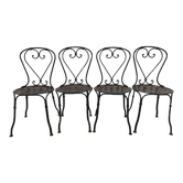 4 chaises de jardin fer forgé