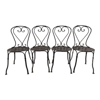 4 wrought iron garden chairs