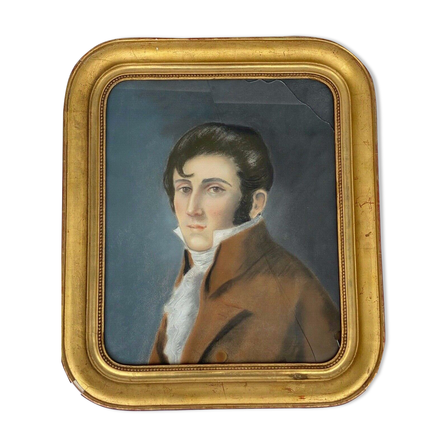 Watercolor on paper portrait 1830 man with the frock coat