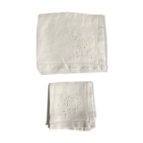 Embroidered tea tablecloth and towels