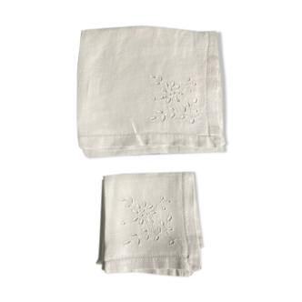 Embroidered tea tablecloth and towels