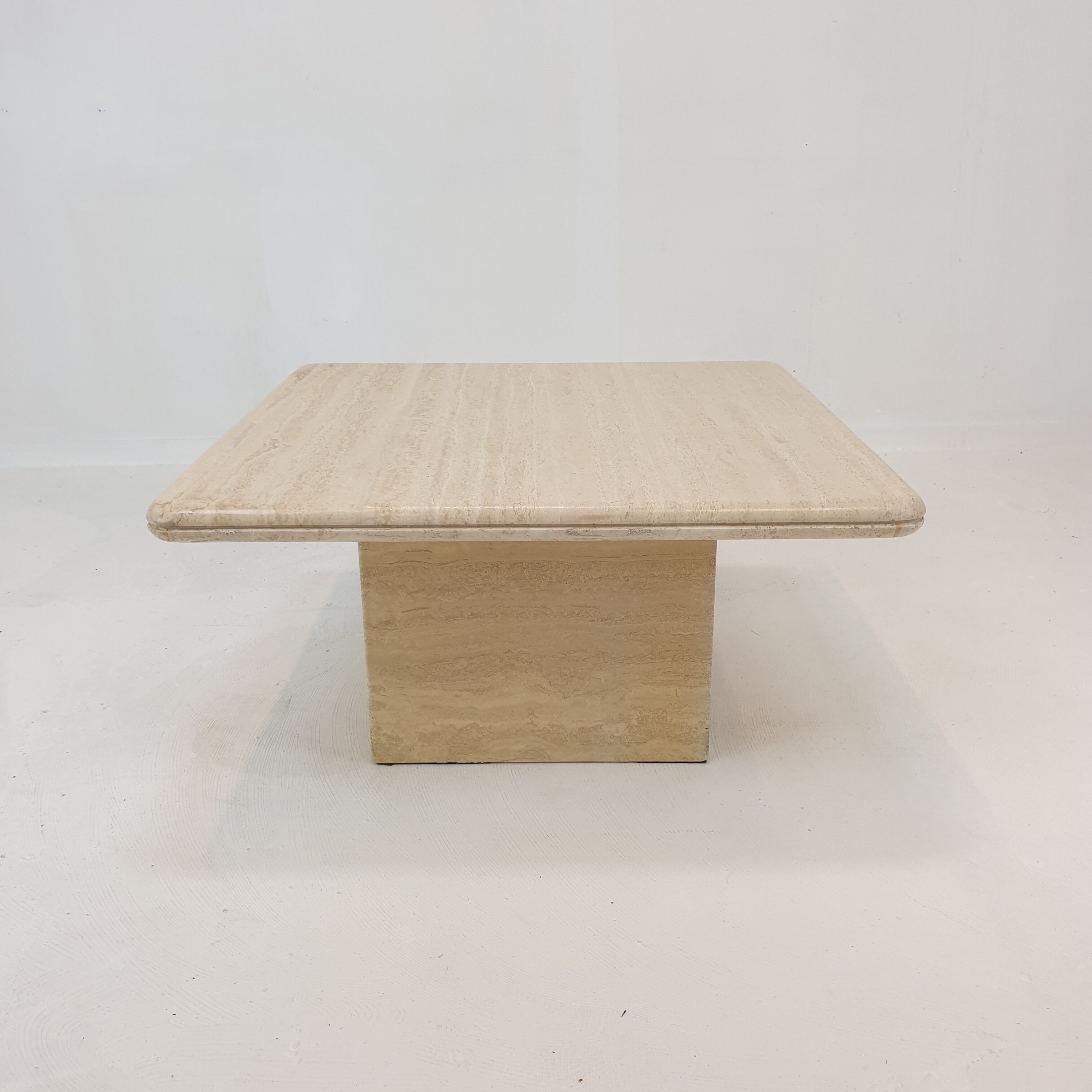 Italian travertine coffee table, 1980s