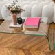 Vintage coffee table in curved corrugated tempered glass minimalist design