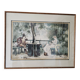 Tableau Aquarelle Scène Amoureux parc d'après Marcus Stone