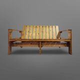 Groupe de sièges moderniste en pin dans le style de Gerrit Rietveld, Pays-Bas 1950