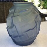 Art deco blue glass vase