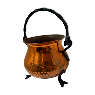 Copper cauldron on feet