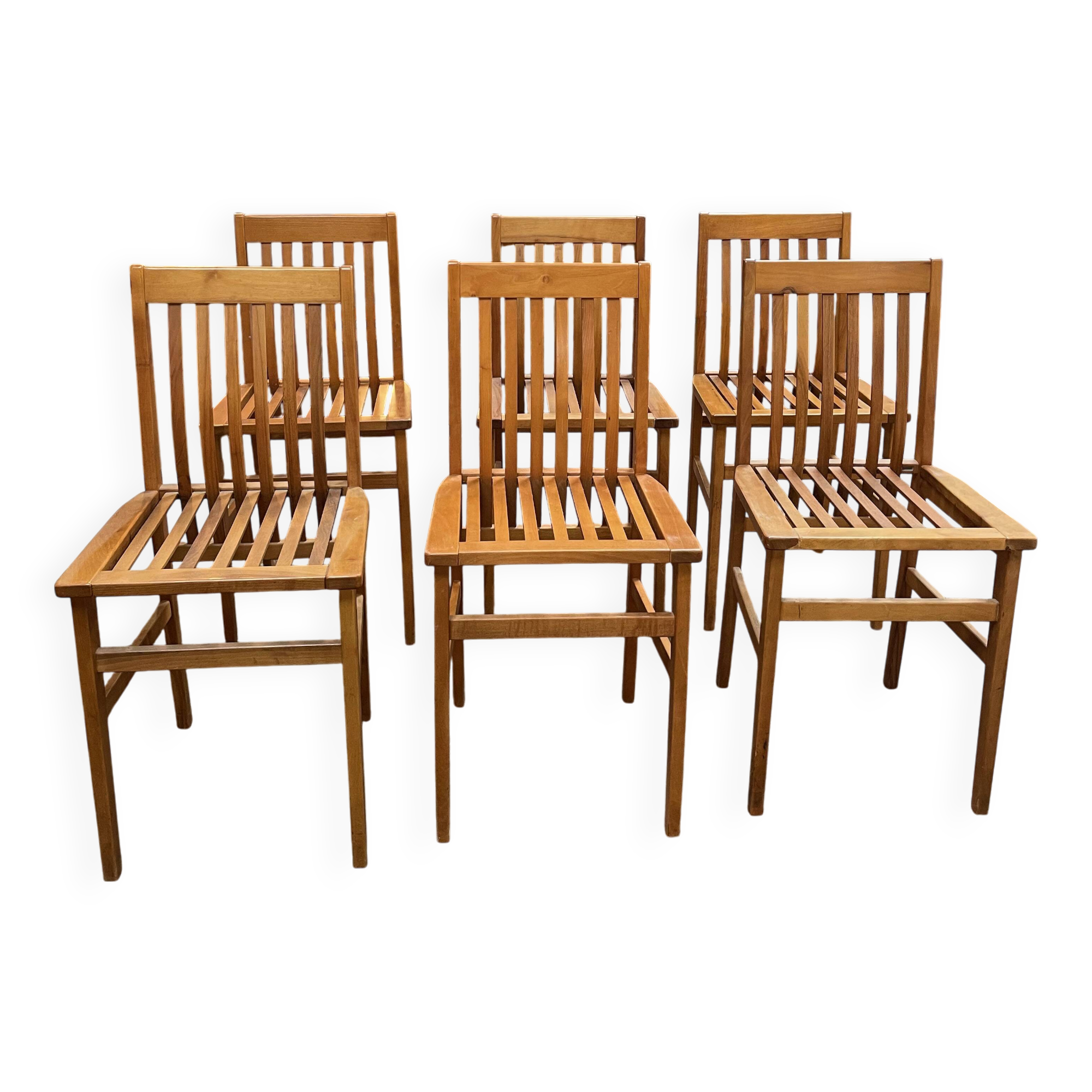 Set of 6 “Milano” model chairs by Aldo Rossi, Molteni edition.