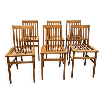Lot de 6 chaises modèle « Milano » de Aldo Rossi, édition Molteni.