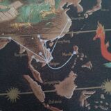 World map / Planisphere by Lucien Boucher for Air France