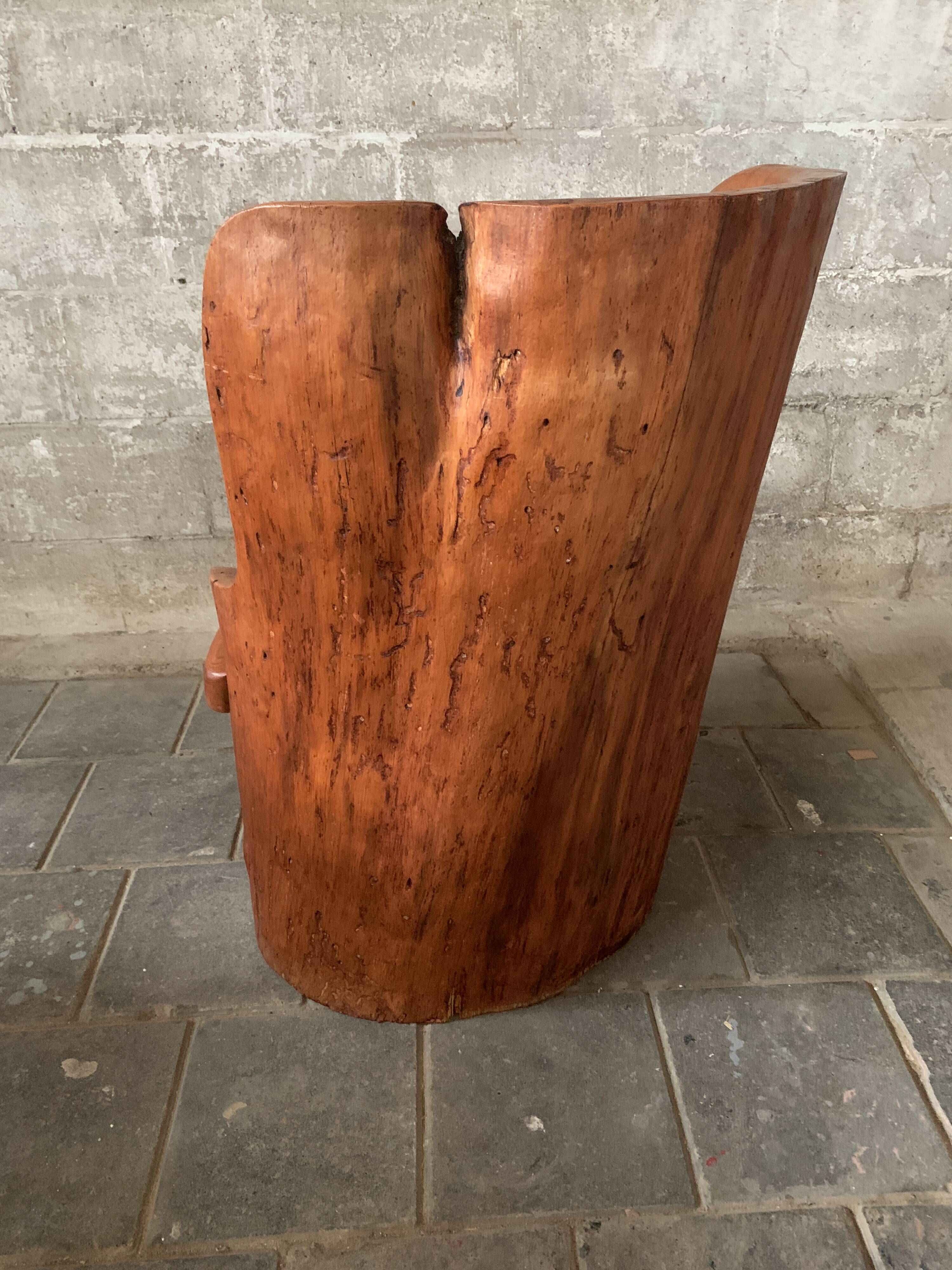 Scandinavian Swedish pine log stump chair "kubbstol" 1970s