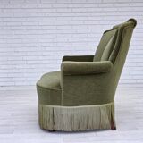 1960s, Danish 2-seater sofa, green furniture velour, beech wood.