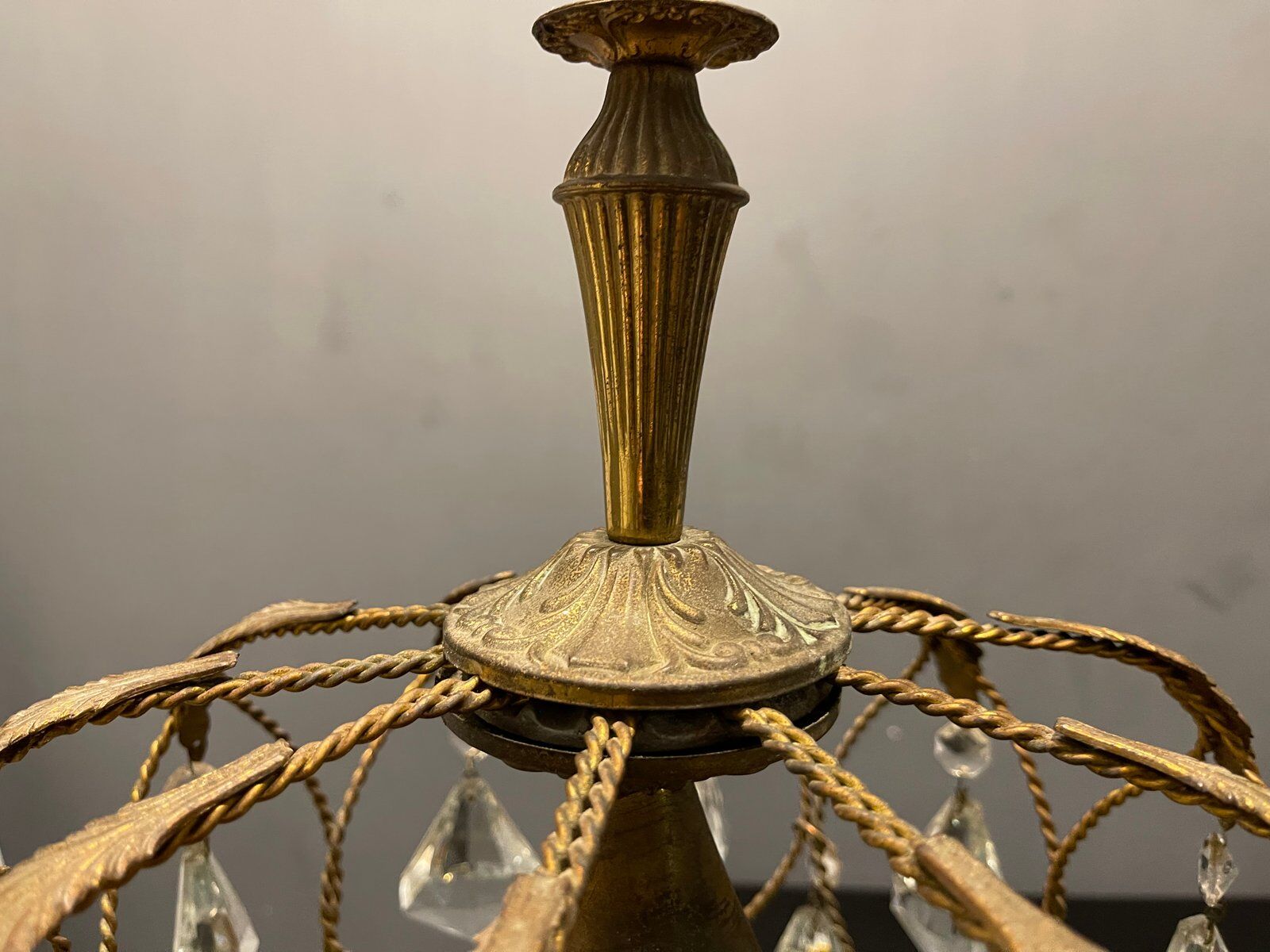 Vintage drop pendant in crystal, 1950s