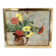 Oil on canvas from the 70s framed under glass.