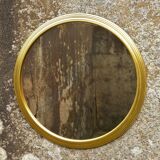 Miroir rond métal doré 31 cm