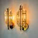 Pair of Venini wall lights, triedri glass, murano, Italy 1970