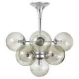 E. R. Nele Temde lustrous atomic chrome Sputnik Space Age pendant lamp tulip