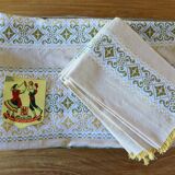 Rectangular Catalan tablecloth 12 vintage cutlery
