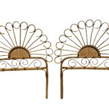 Bamboo and rattan headboard, handcrafted on the Côte d'Azur, 1960