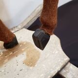 Rocking horse made of wood, fabric and natural horsehair, 1940-1950