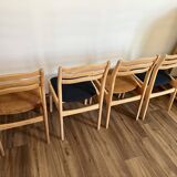 Set of 4 ribbed fabric chairs