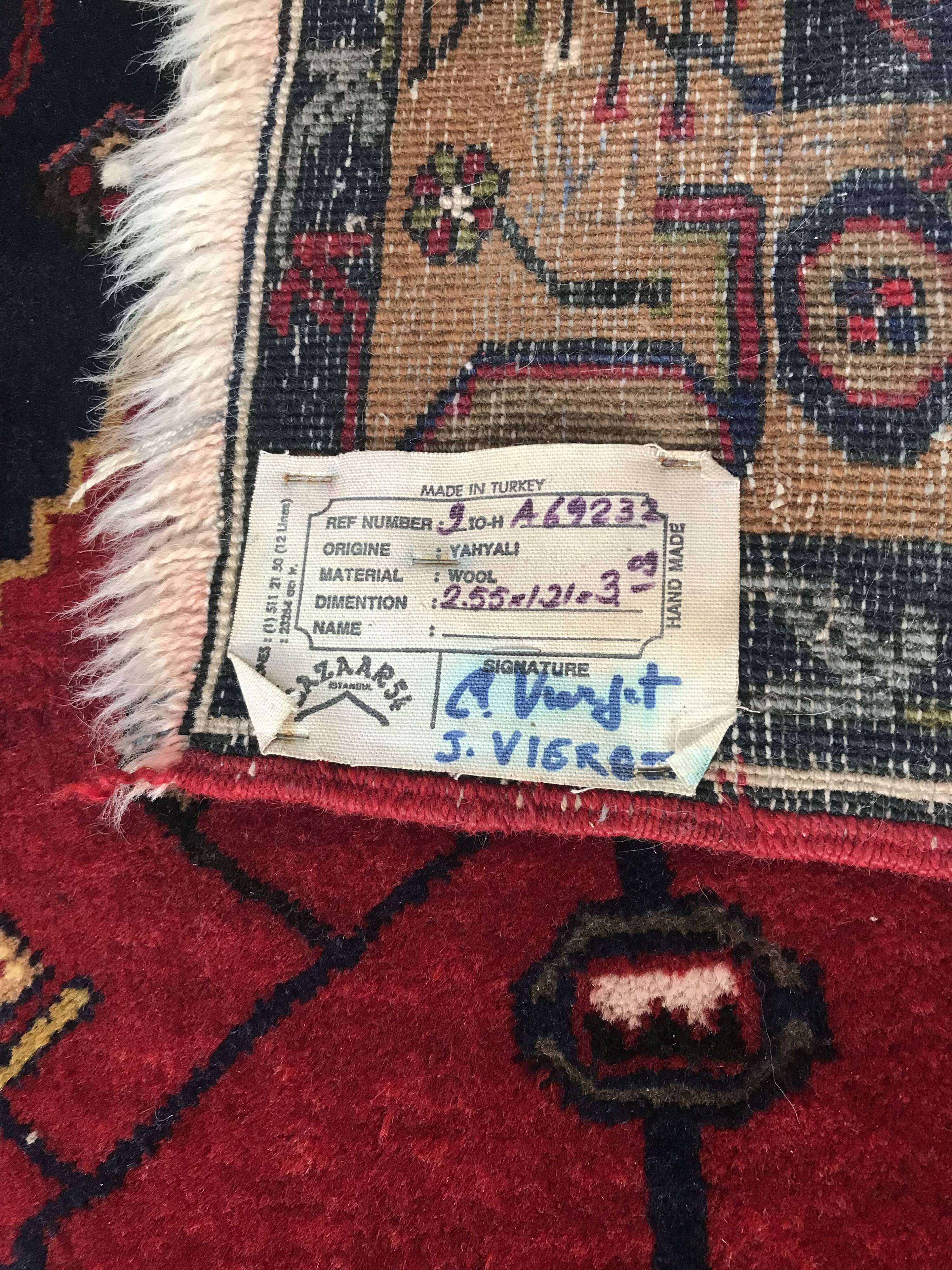 Turkish carpet handmade by Yahyahli tribe