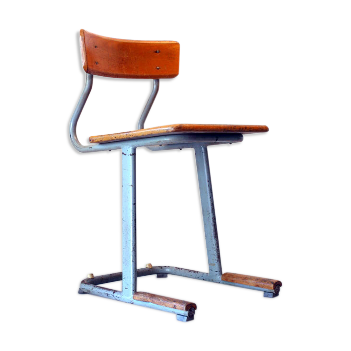 Schoolboy in wood and metal 50s Chair