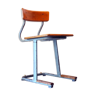Chaise d'écolier en bois et métal années 50