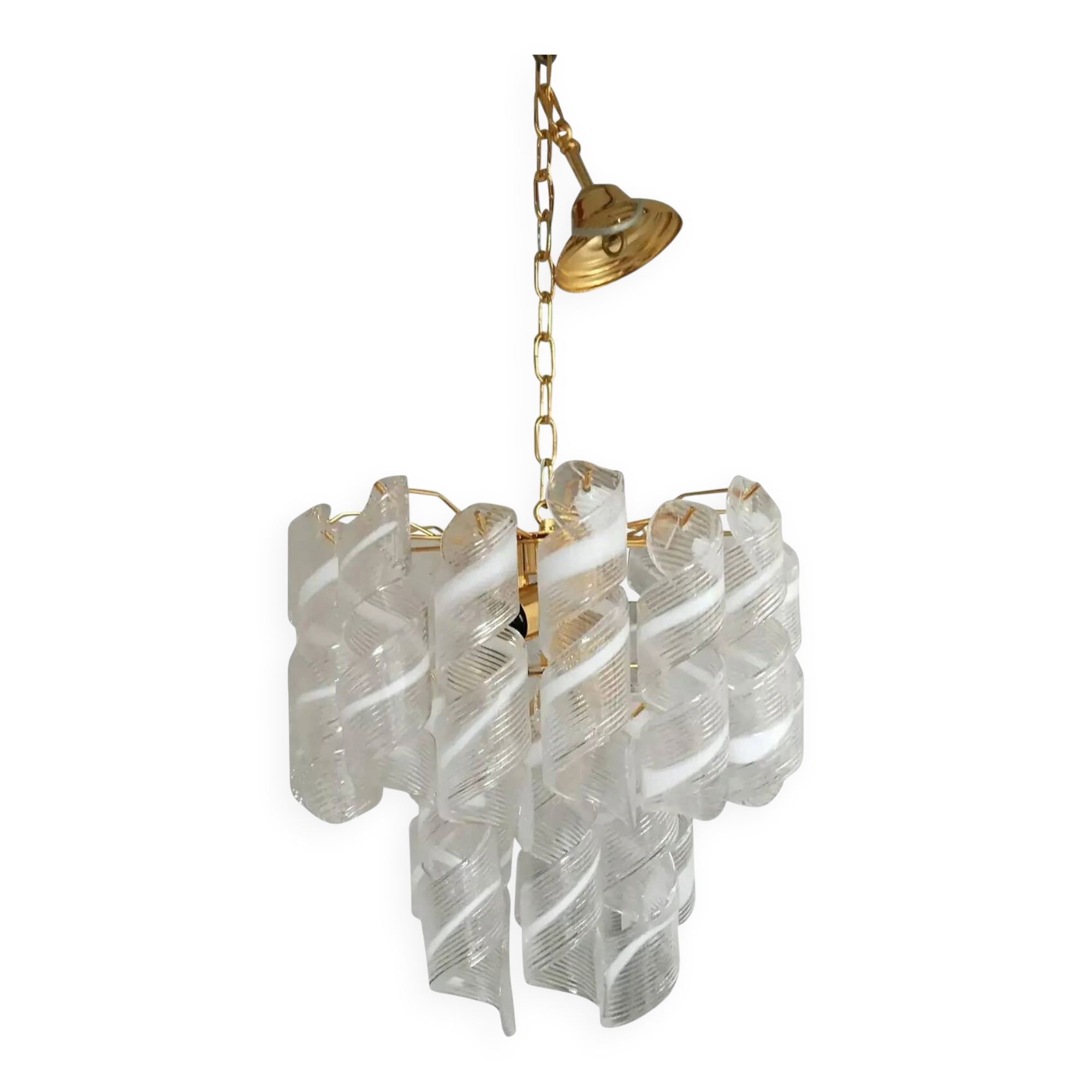 Murano Glass Virgola Chandelier by Simoeng
