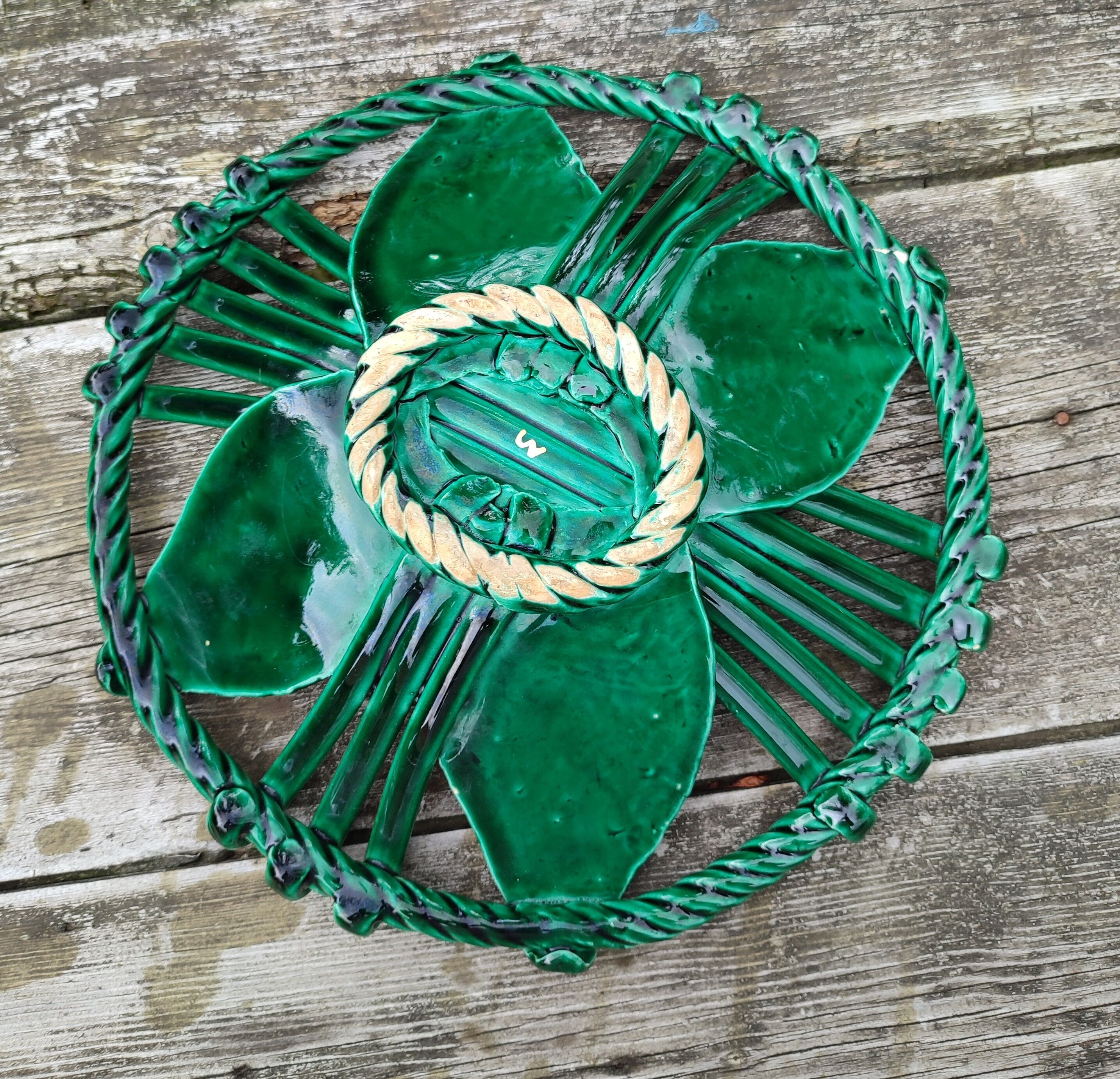 vintage fruit cup in braided ceramic