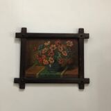 Oil on panel bouquet of tulips