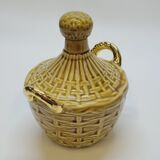 Bouteille Mini Dame Jeanne En Céramique Tressée Barbotine Majolique Vintage