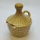 Bottle Mini Dame Jeanne Braided Ceramic Barbotine Majolica Vintage
