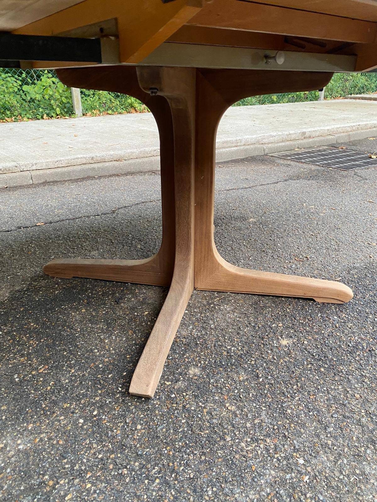 Authentic Scandinavian dining table BAUMANN stripped in teak 1960