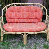 Lounge in rattan and bamboo