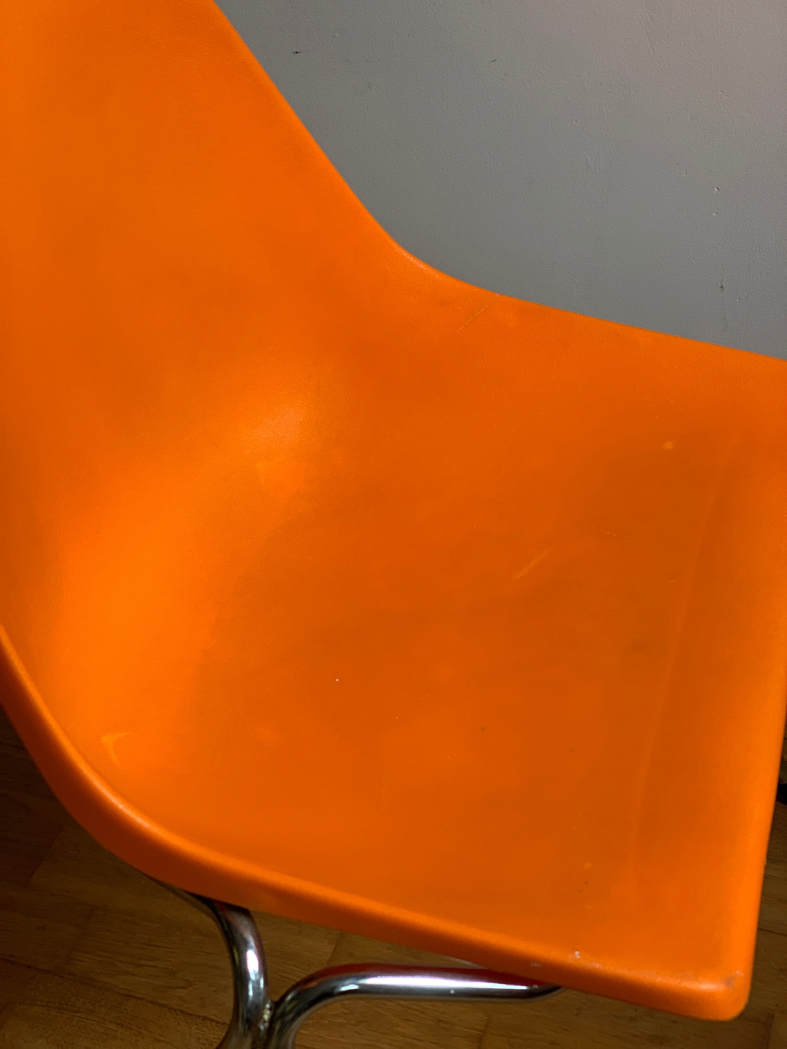 Vintage orange shell chair