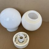 Vintage opaline and ceramic ceiling or wall light